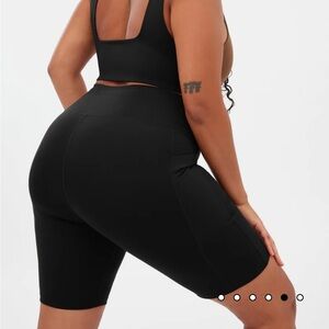 Girlfriend Collective Black High-Rise Pocket Bike Short